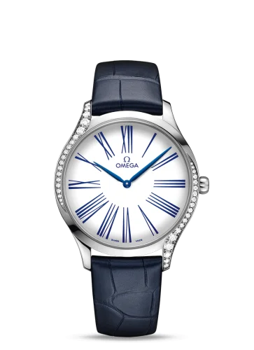 Omega - 428.18.39.60.04.001 De Ville Trésor 39 Stainless Steel / White - Roman / Alligator
