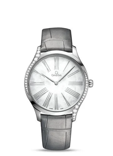Omega - 428.18.39.60.05.001 De Ville Trésor 39 Stainless Steel / MOP - Roman / Alligator