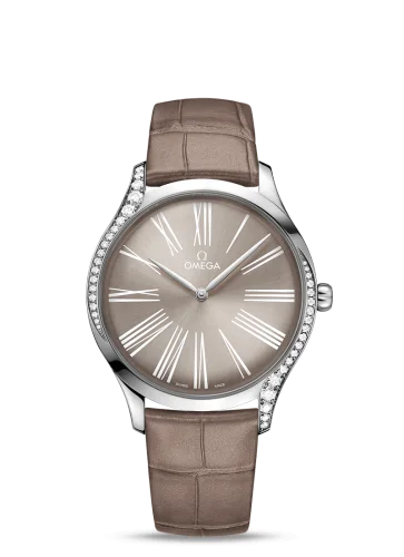 Omega - 428.18.39.60.13.001 De Ville Trésor 39 Stainless Steel / Grey - Roman / Alligator