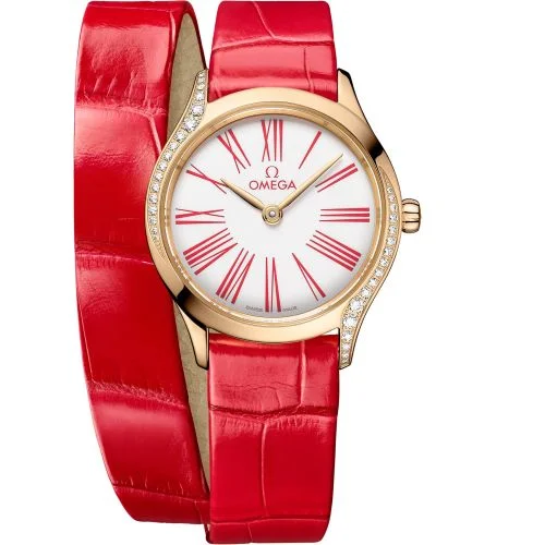 Omega - 428.58.26.60.04.003 Mini Trésor Quartz 26 Moonshine Gold - Diamond / White Enamel / Double Tour