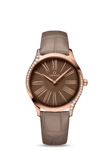 Omega - 428.58.36.60.13.001 De Ville Trésor 36 Sedna Gold / Brown Roman / Fabric