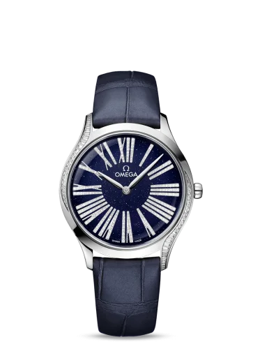 Omega - 428.58.36.60.53.001 De Ville Trésor 36 Canopus Gold / Aventurine  Roman / Alligator