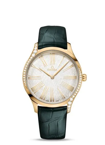 Omega - 428.58.39.60.02.001 De Ville Trésor 39 Moonshine Gold / Silver Silk / Alligator