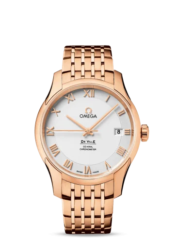 Omega - 431.50.41.21.02.001 De Ville Co-Axial 41 Red Gold / Silver / Bracelet