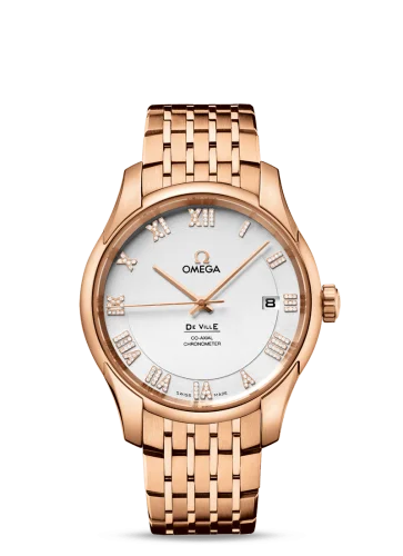 Omega - 431.50.41.21.52.001 De Ville Co-Axial 41 Red Gold / Silver Diamond / Bracelet