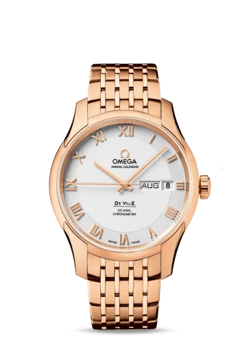 Omega - 431.50.41.22.02.001 De Ville Co-Axial Annual Calendar Red Gold / Silver / Bracelet
