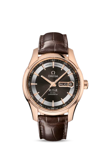 Omega - 431.63.41.22.13.001 De Ville Hour Vision Co-Axial Annual Calendar Red Gold / Brown / Alligator