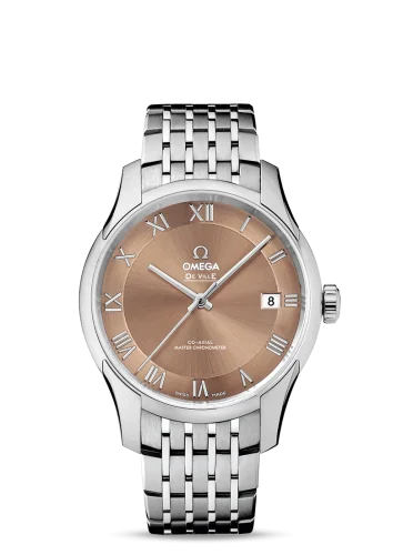 Omega - 433.10.41.21.10.001 De Ville Hour Vision Master Chronometer Stainless Steel / Brown / Bracelet
