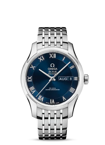 Omega De Ville Hour Vision Master Chronometer Annual Calendar Stainless Steel / Blue / Bracelet
