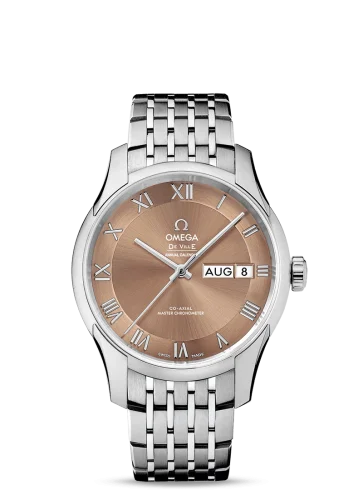 Omega De Ville Hour Vision Master Chronometer Annual Calendar Stainless Steel / Brown / Bracelet