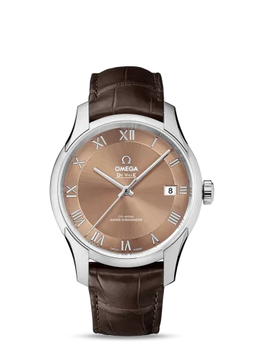 Omega - 433.13.41.21.10.001 De Ville Hour Vision Master Chronometer Stainless Steel / Brown
