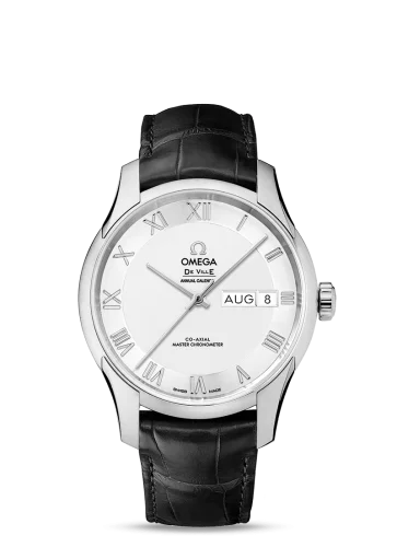 Omega De Ville Hour Vision Master Chronometer Annual Calendar Stainless Steel / Silver