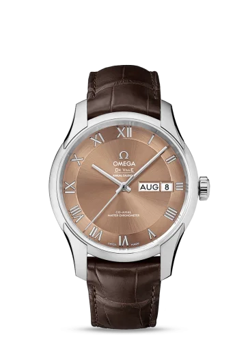 Omega De Ville Hour Vision Master Chronometer Annual Calendar Stainless Steel / Brown
