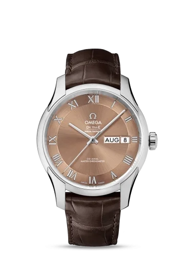 Omega Omega - 433.13.41.22.10.001 De Ville Hour Vision Master Chronometer Annual Calendar Stainless Steel / Brown