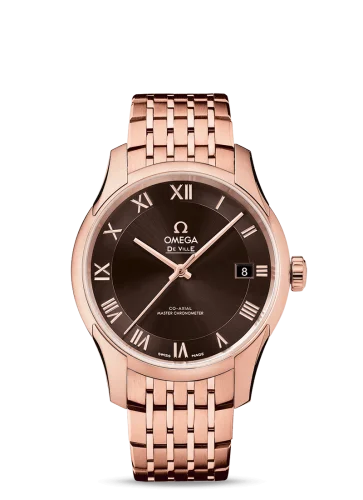 Omega - 433.50.41.21.13.001 De Ville Hour Vision Master Chronometer Sedna Gold / Brown / Bracelet