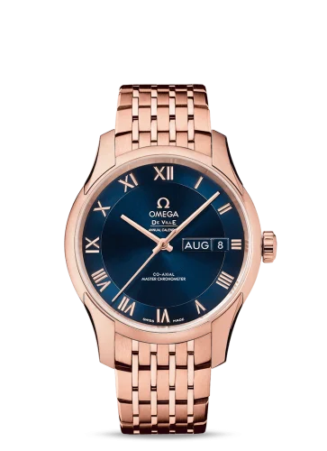 Omega De Ville Hour Vision Master Chronometer Annual Calendar Sedna Gold / Blue / Bracelet