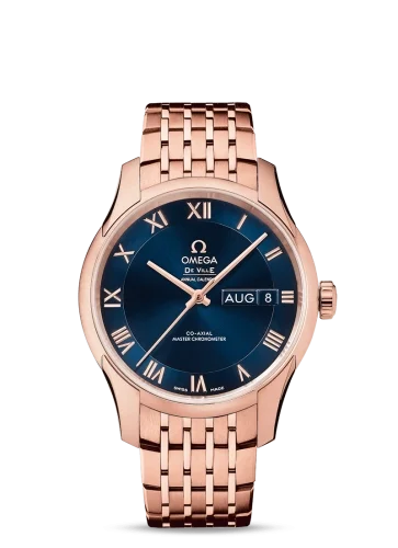 Omega Omega - 433.50.41.22.03.001 De Ville Hour Vision Master Chronometer Annual Calendar Sedna Gold / Blue / Bracelet