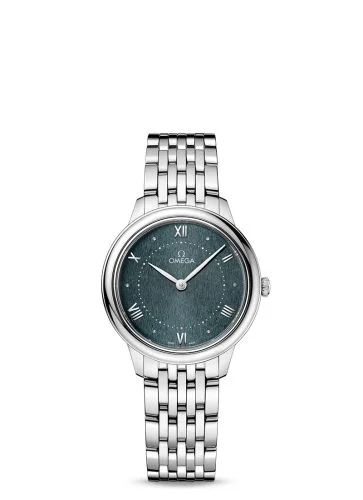 Omega - 434.10.30.60.10.001 De Ville Quartz 30 Stainless Steel / Turqouise / Bracelet