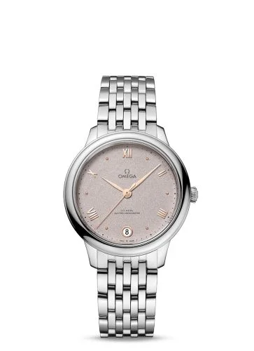 Omega - 434.10.34.20.02.002 De Ville Master Chronometer 34 Stainless Steel / Rose - Grey / Bracelet