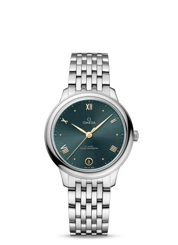Omega - 434.10.34.20.10.001 De Ville Master Chronometer 34 Stainless Steel / Turquoise / Bracelet