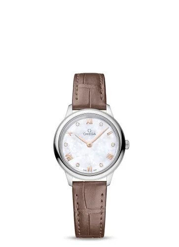 Omega - 434.13.28.60.55.001 De Ville Quartz 27.5 Stainless Steel / MOP - Diamond