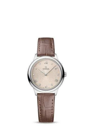 Omega - 434.13.28.60.59.001 De Ville Quartz 27.5 Stainless Steel / Beige - Diamond