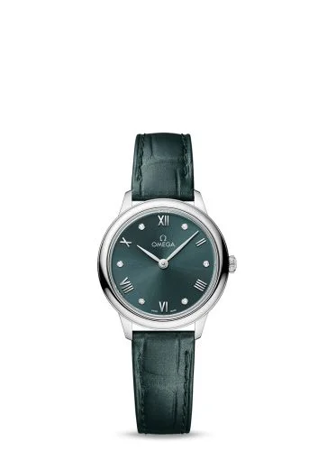 Omega - 434.13.28.60.60.001 De Ville Quartz 27.5 Stainless Steel / Turquoise - Diamond