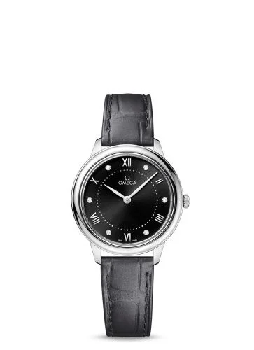 Omega - 434.13.30.60.51.001 De Ville Quartz 30 Stainless Steel / Black - Diamond
