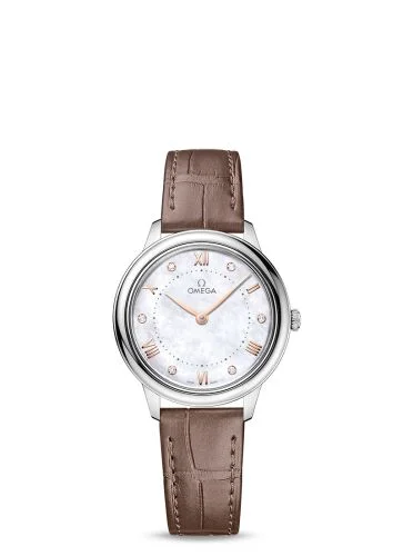 Omega - 434.13.30.60.55.001 De Ville Quartz 30 Stainless Steel / MOP - Diamond