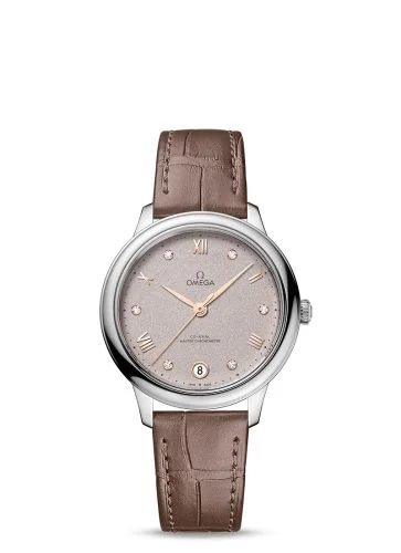 Omega - 434.13.34.20.52.002 De Ville Master Chronometer 34 Stainless Steel / Rose - Grey - Diamond