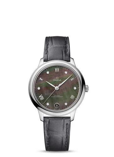 Omega - 434.13.34.20.57.001 De Ville Master Chronometer 34 Stainless Steel / Brown MOP - Diamond