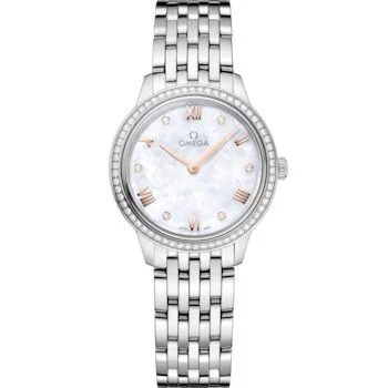 Omega - 434.15.28.60.55.001 De Ville Quartz 27.5 Stainless Steel - Diamond / MOP / Bracelet