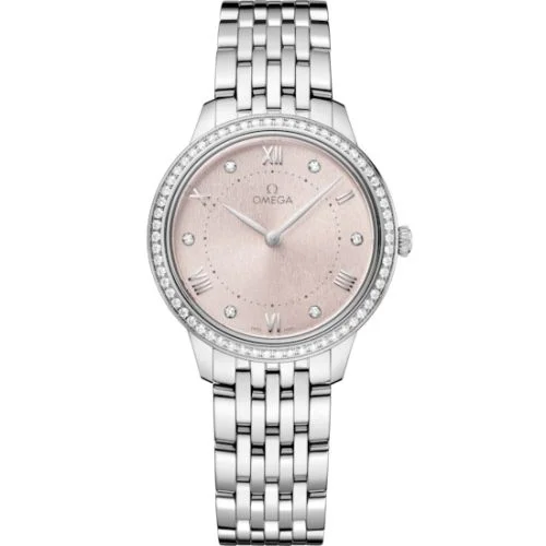Omega - 434.15.30.60.52.001 De Ville Quartz 30 Stainless Steel - Diamond / Pink / Bracelet