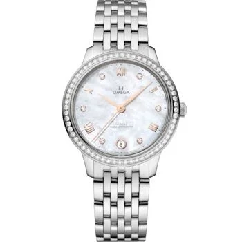 Omega - 434.15.34.20.55.001 De Ville Master Chronometer 34 Stainless Steel - Diamond / MOP / Bracelet