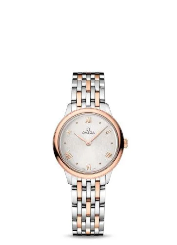 Omega - 434.20.28.60.02.001 De Ville Quartz 27.5 Stainless Steel - Sedna Gold / Silver / Bracelet