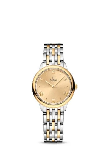 Omega - 434.20.28.60.08.001 De Ville Quartz 27.5 Stainless Steel - Yellow Gold / Champagne / Bracelet