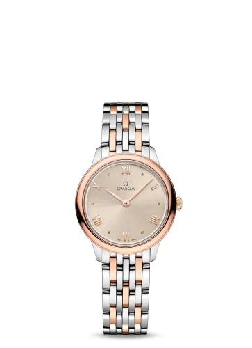 Omega - 434.20.28.60.09.001 De Ville Quartz 27.5 Stainless Steel - Sedna Gold / Beige / Bracelet