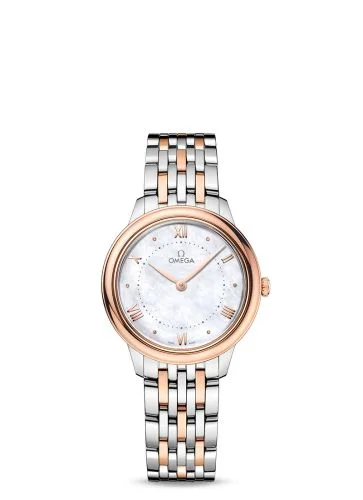 Omega - 434.20.30.60.05.001 De Ville Quartz 30 Stainless Steel - Sedna Gold / MOP - Diamond