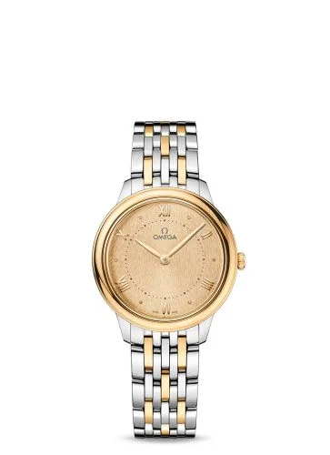 Omega - 434.20.30.60.08.001 De Ville Quartz 30 Stainless Steel - Yellow Gold / Champagne / Bracelet