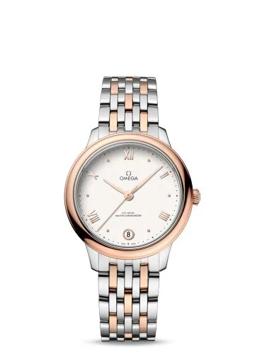 Omega - 434.20.34.20.02.001 De Ville Master Chronometer 34 Stainless Steel - Sedna Gold / White / Bracelet