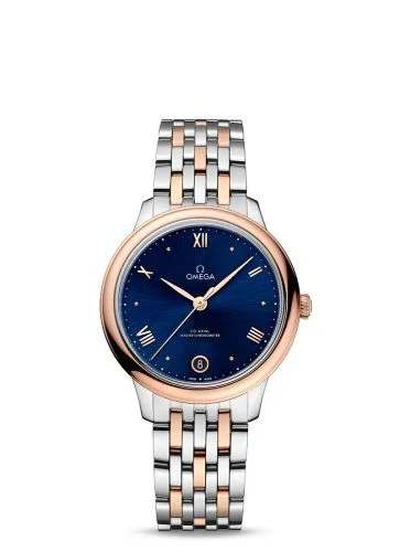 Omega - 434.20.34.20.03.001 De Ville Master Chronometer 34 Stainless Steel - Sedna Gold / Blue / Bracelet