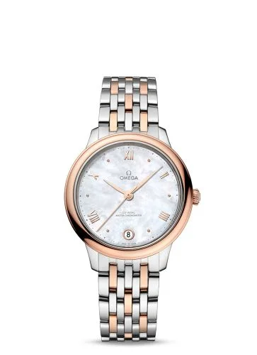 Omega - 434.20.34.20.05.001 De Ville Master Chronometer 34 Stainless Steel - Sedna Gold / MOP / Bracelet