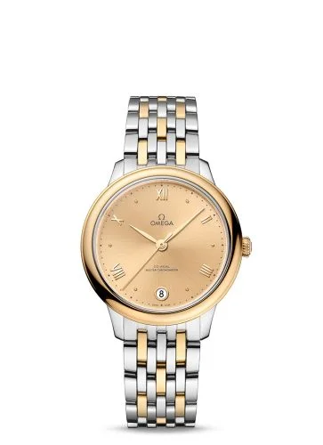 Omega - 434.20.34.20.08.001 De Ville Master Chronometer 34 Stainless Steel - Yellow Gold / Champagne / Bracelet