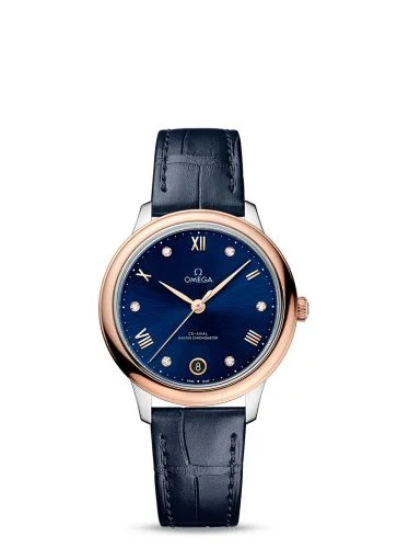 Omega - 434.23.34.20.53.001 De Ville Master Chronometer 34 Stainless Steel - Sedna Gold / Blue - Diamond