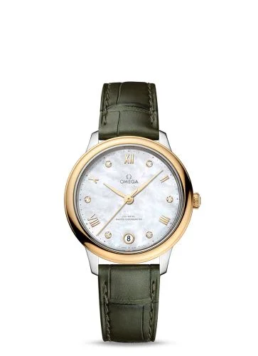 Omega - 434.23.34.20.55.002 De Ville Master Chronometer 34 Stainless Steel - Yellow Gold / MOP - Diamond