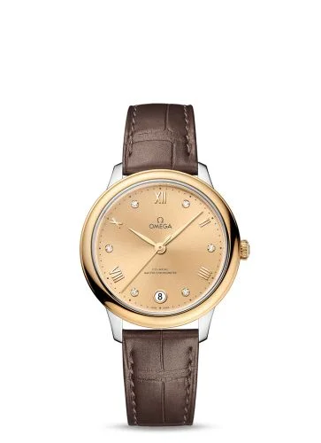 Omega - 434.23.34.20.58.001 De Ville Master Chronometer 34 Stainless Steel - Yellow Gold / Champagne - Diamond