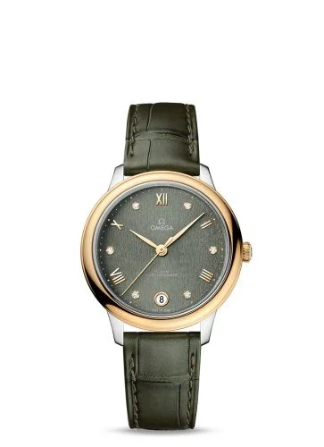 Omega - 434.23.34.20.60.001 De Ville Master Chronometer 34 Stainless Steel - Yellow Gold / Green - Diamond