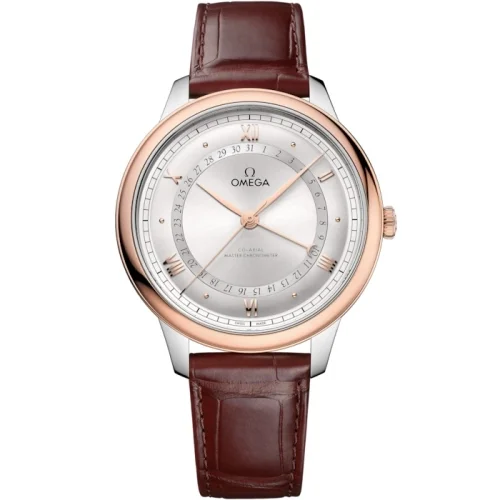Omega Omega - 434.23.42.22.02.001 De Ville Prestige Co-Axial Master Chronometer Pointer Date 42 Stainless Steel - Sedna Gold / Silver