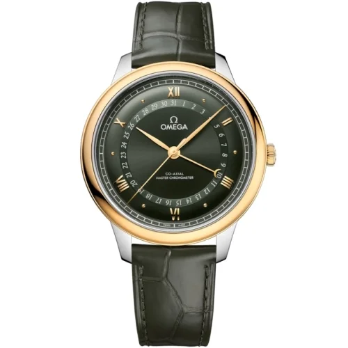Omega Omega - 434.23.42.22.10.001 De Ville Prestige Co-Axial Master Chronometer Pointer Date 42 5 Stainless Steel / Yellow Gold / Green Sunburst