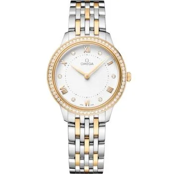 Omega - 434.25.30.60.52.002 De Ville Quartz 30 Stainless Steel - Yellow Gold - Diamond / White / Bracelet
